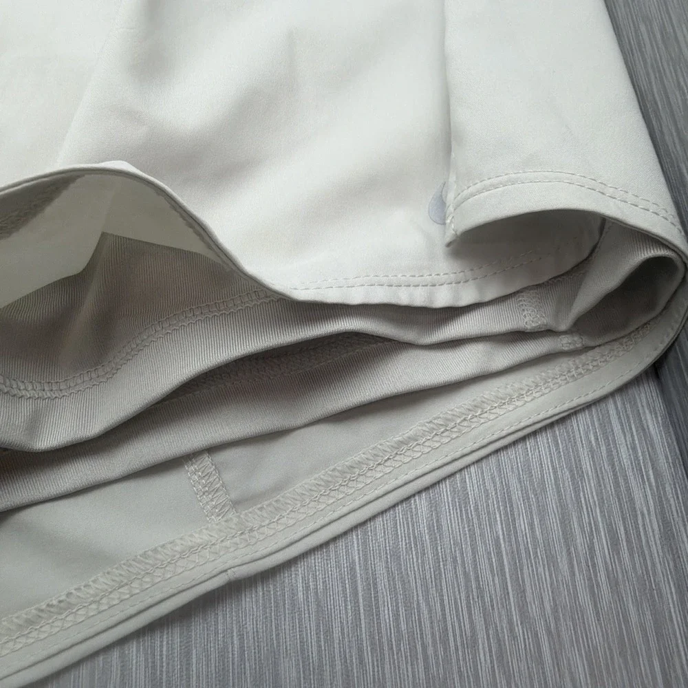 Nike Dri-FIT Womens Running Shorts XL Lined Beige Athletic Workout Gym Training